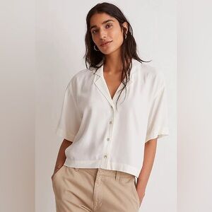 Madewell Women's Cream Button-Up Top